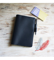 Navy blue leather A5 Hobonichi cover