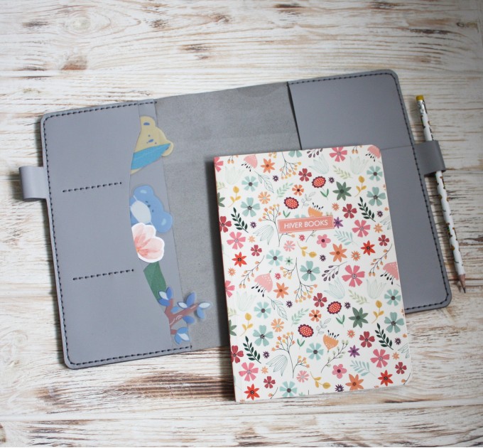 Light gray leather Hobonichi cover A5