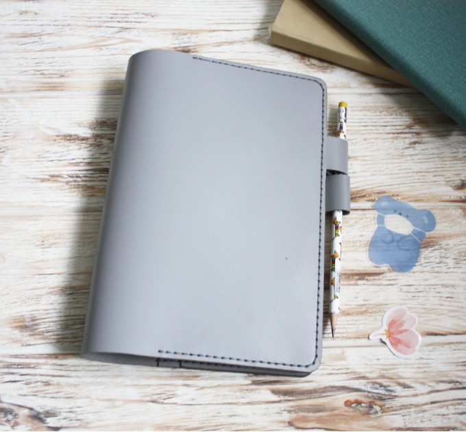 Light gray leather Hobonichi cover A5