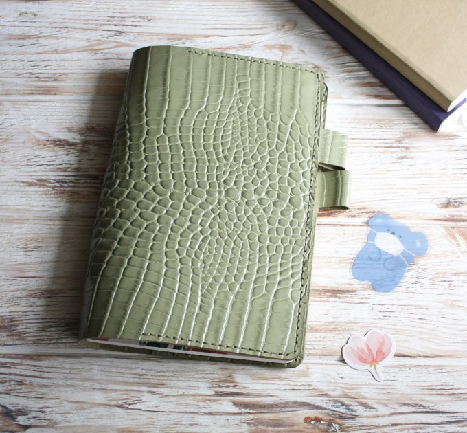 Olive green leather Hobonichi cover A5