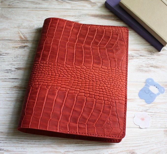 Red croco leather Hobonichi cover A5