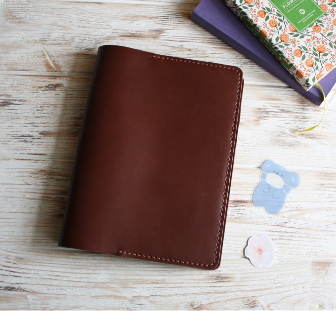 Cognac brown leather Hobonichi cover A5