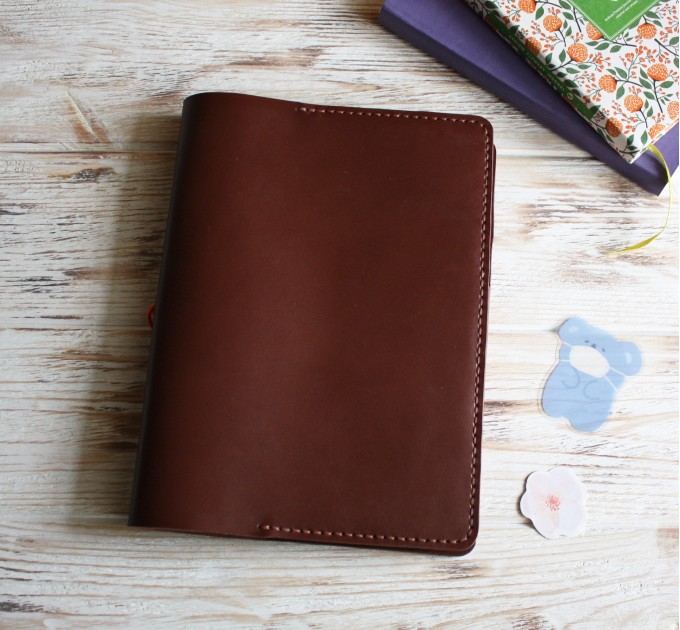 Cognac brown leather Hobonichi cover A5