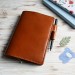 Brown leather Hobonichi techo cover A6