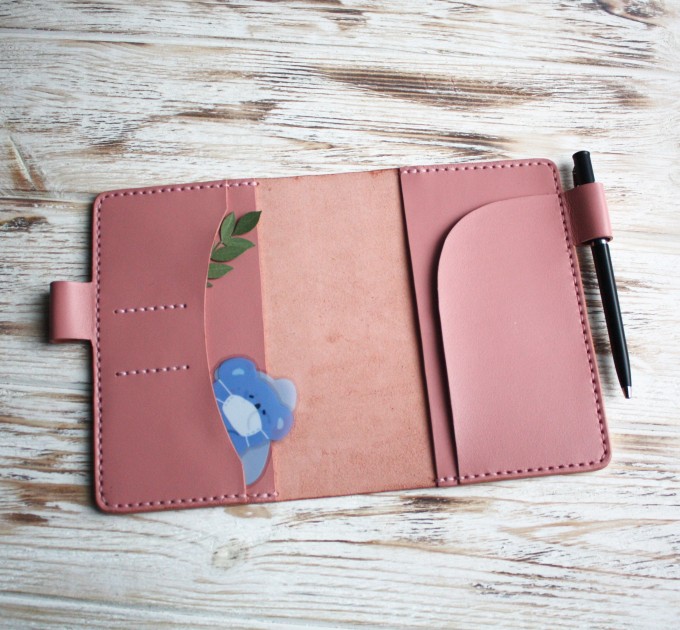 Pink leather Hobonichi techo cover A6
