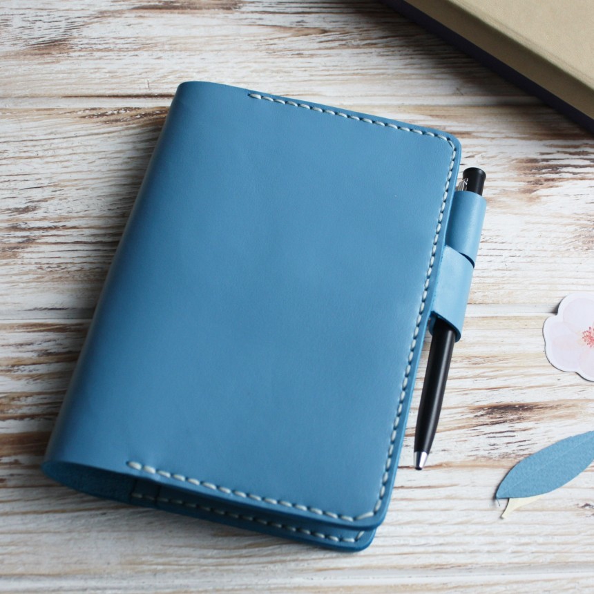 Dark cyan leather hobonichi Weeks cover