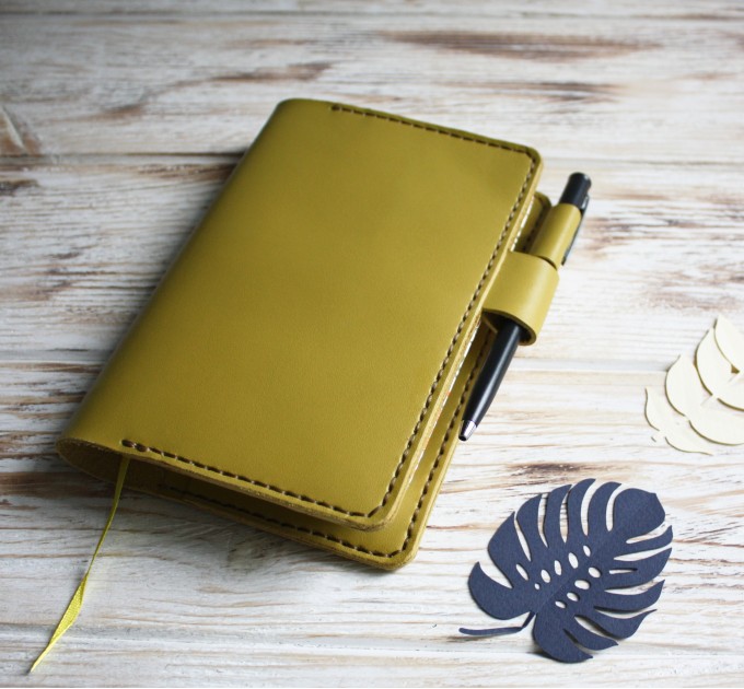 Yellow leather Hobonichi a6 cover