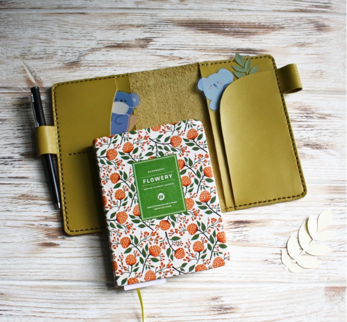 Yellow leather Hobonichi a6 cover