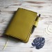 Mustard yellow leather Stalogy cover