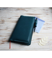 Dark cyan leather Kokuyo Jibun techo cover