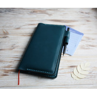 Dark cyan leather Kokuyo Jibun techo cover